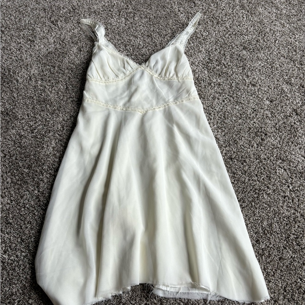 Forever 21 White Lace Trim Chemise